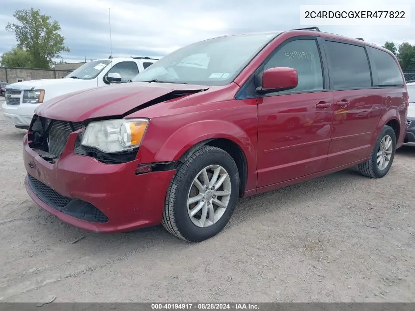 2014 Dodge Grand Caravan Sxt VIN: 2C4RDGCGXER477822 Lot: 40194917