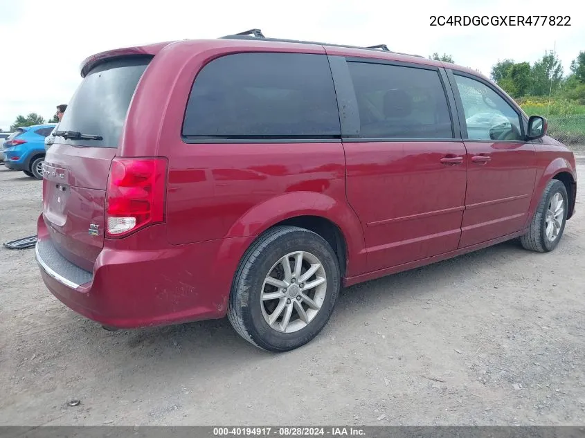 2014 Dodge Grand Caravan Sxt VIN: 2C4RDGCGXER477822 Lot: 40194917