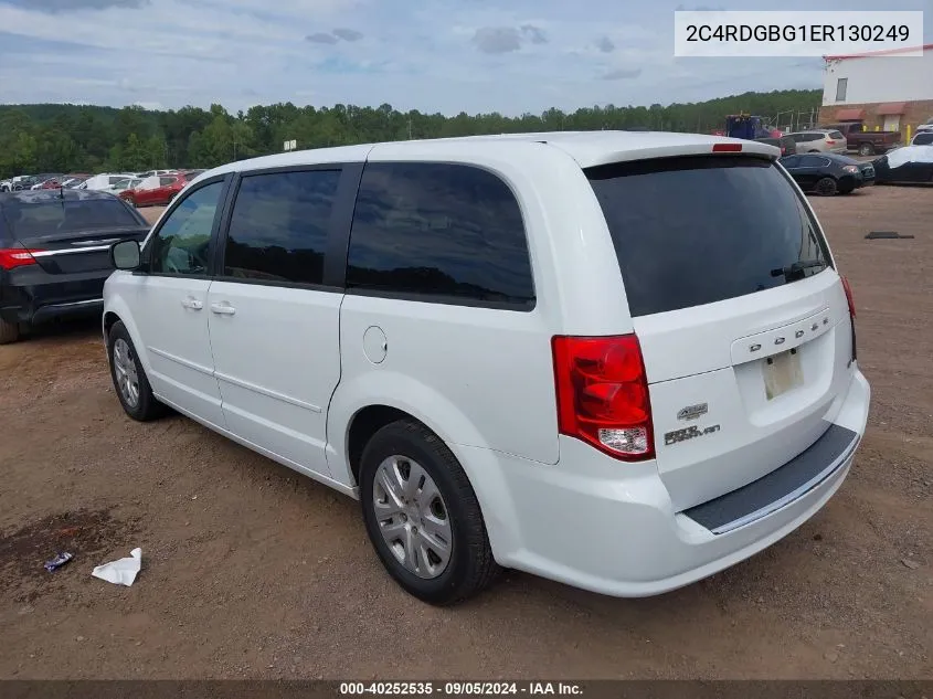 2014 Dodge Grand Caravan Se VIN: 2C4RDGBG1ER130249 Lot: 40252535