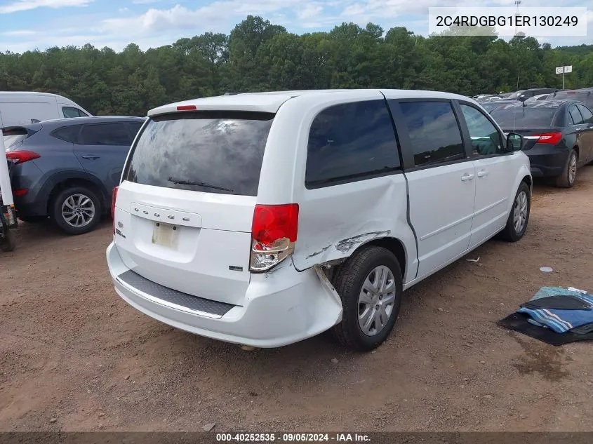 2014 Dodge Grand Caravan Se VIN: 2C4RDGBG1ER130249 Lot: 40252535