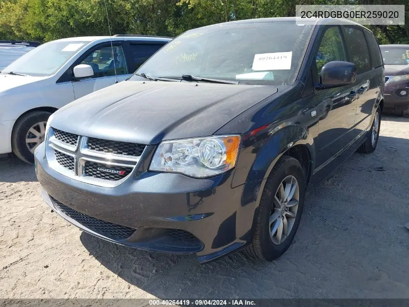 2014 Dodge Grand Caravan Se 30Th Anniversary VIN: 2C4RDGBG0ER259020 Lot: 40264419