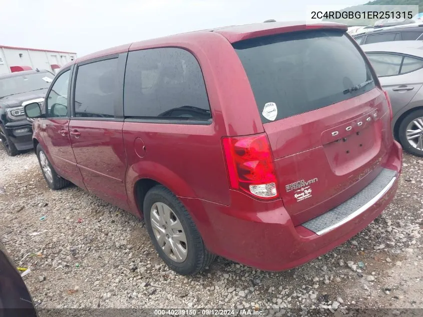 2C4RDGBG1ER251315 2014 Dodge Grand Caravan Se