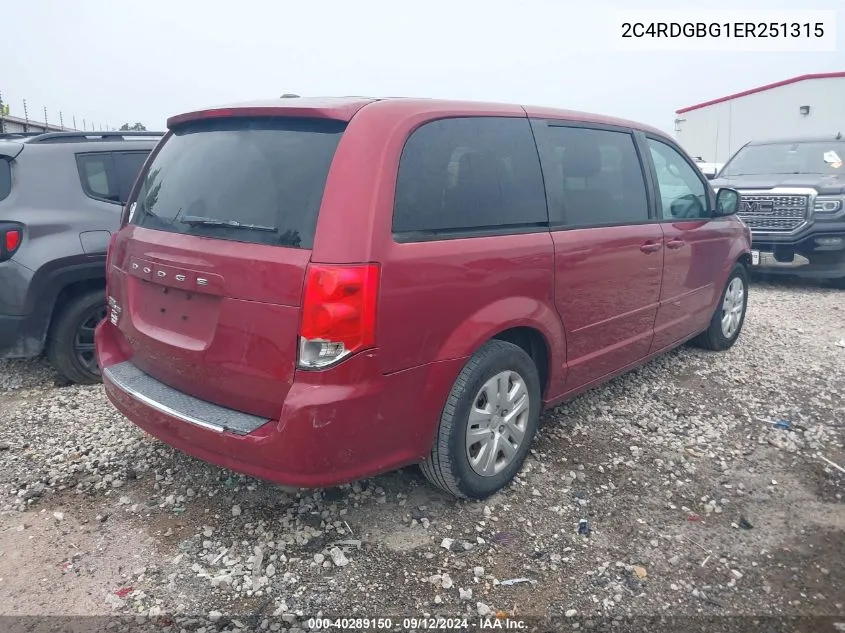 2C4RDGBG1ER251315 2014 Dodge Grand Caravan Se