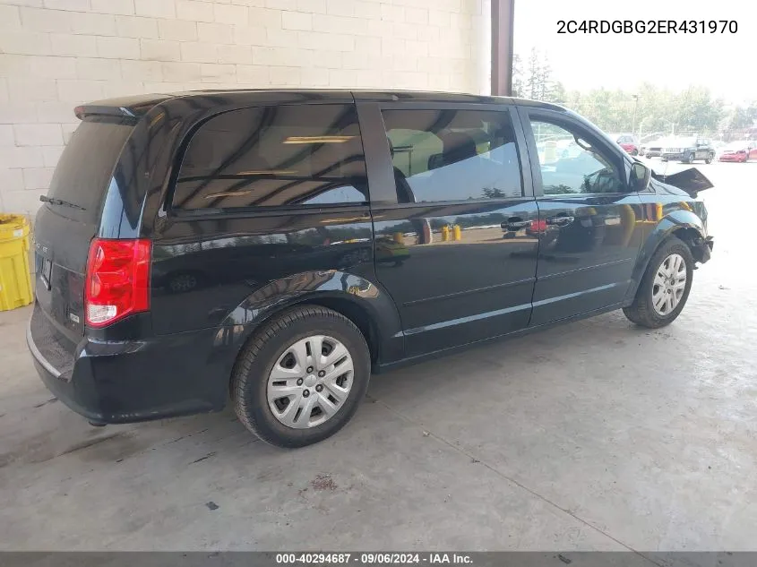 2014 Dodge Grand Caravan Se VIN: 2C4RDGBG2ER431970 Lot: 40294687