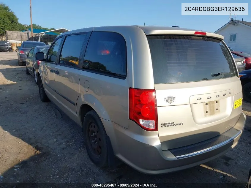 2014 Dodge Grand Caravan American Value Pkg VIN: 2C4RDGBG3ER129636 Lot: 40295467