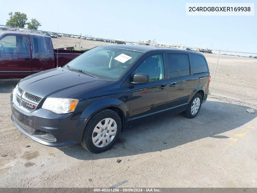 2014 Dodge Grand Caravan Se VIN: 2C4RDGBGXER169938 Lot: 40301286