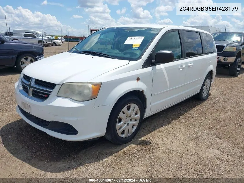 2014 Dodge Grand Caravan Se VIN: 2C4RDGBG6ER428179 Lot: 40314967