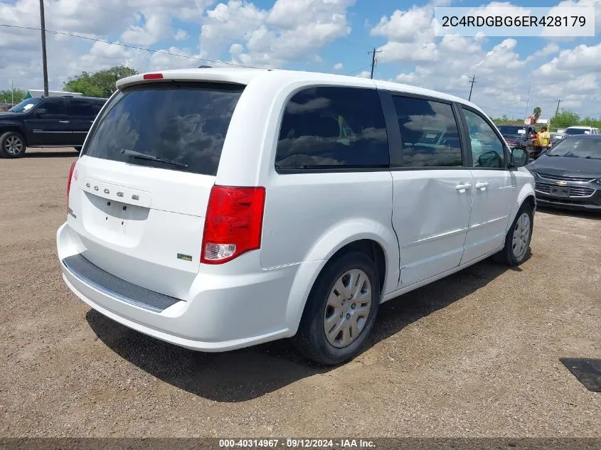 2014 Dodge Grand Caravan Se VIN: 2C4RDGBG6ER428179 Lot: 40314967