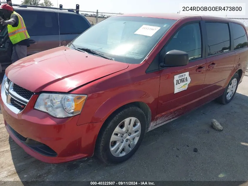 2C4RDGBG0ER473800 2014 Dodge Grand Caravan Se