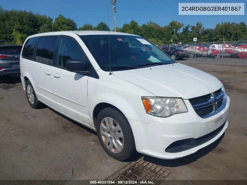 2014 Dodge Grand Caravan Se VIN: 2C4RDGBG2ER401867 Lot: 40331554