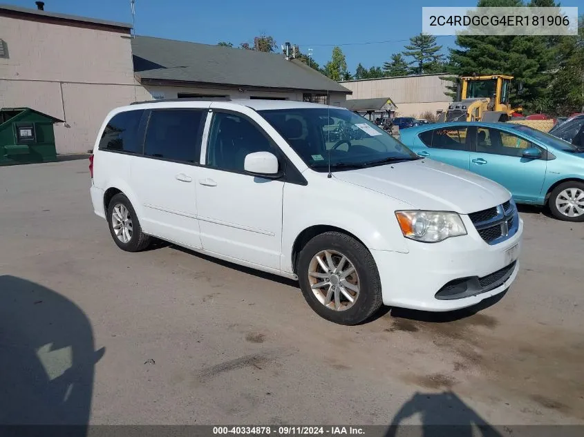 2014 Dodge Grand Caravan Sxt VIN: 2C4RDGCG4ER181906 Lot: 40334878