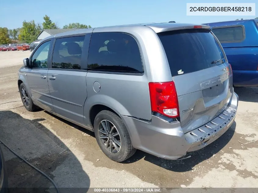 2014 Dodge Grand Caravan Se 30Th Anniversary VIN: 2C4RDGBG8ER458218 Lot: 40336843