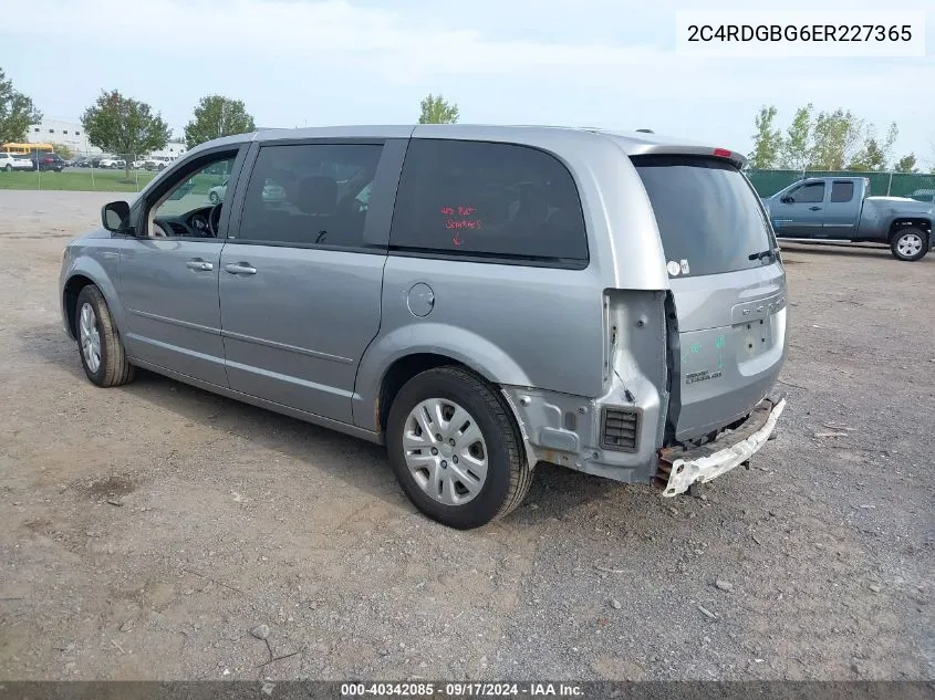 2014 Dodge Grand Caravan Se VIN: 2C4RDGBG6ER227365 Lot: 40342085