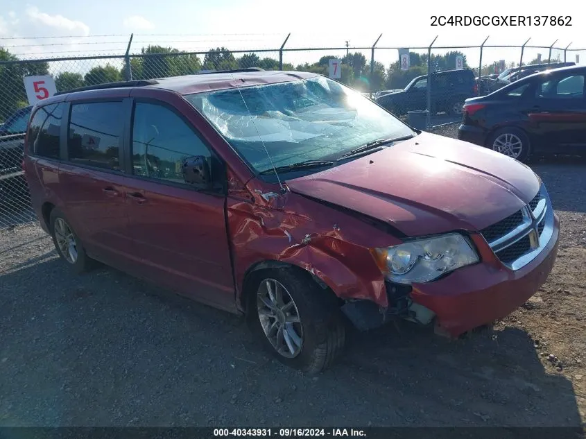 2014 Dodge Grand Caravan Sxt VIN: 2C4RDGCGXER137862 Lot: 40343931