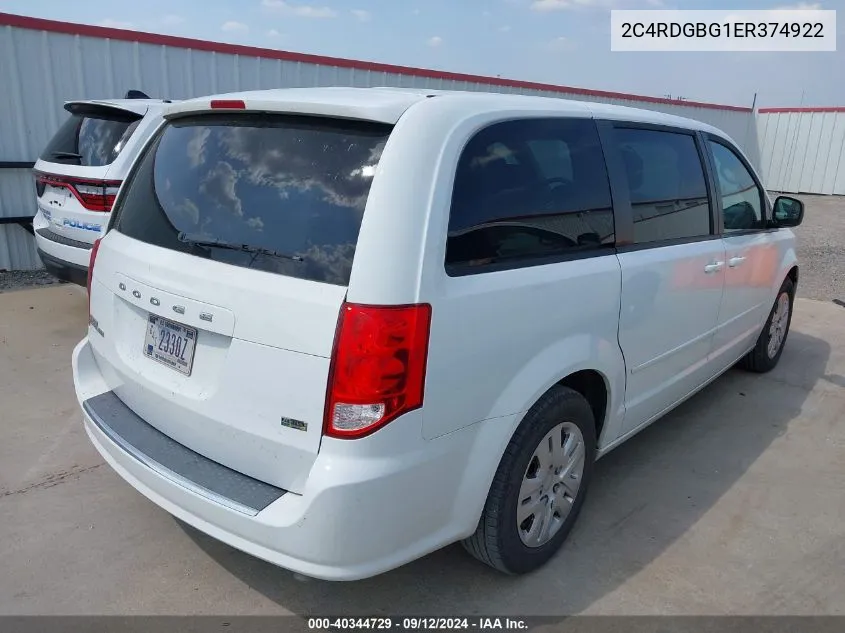 2C4RDGBG1ER374922 2014 Dodge Grand Caravan Se