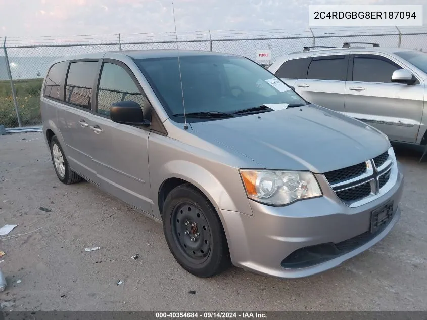 2014 Dodge Grand Caravan Se VIN: 2C4RDGBG8ER187094 Lot: 40354684