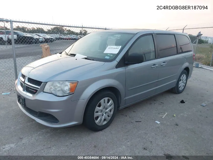 2C4RDGBG8ER187094 2014 Dodge Grand Caravan Se