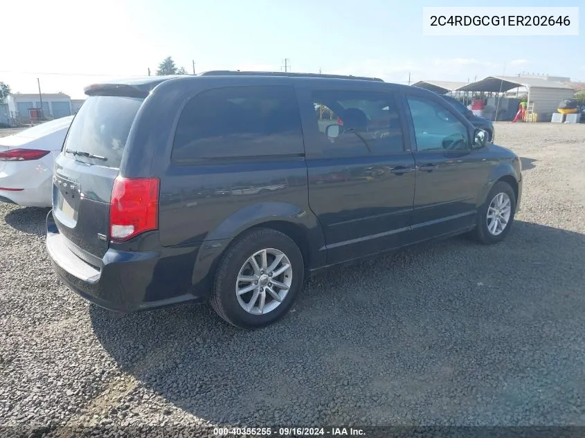 2014 Dodge Grand Caravan Sxt VIN: 2C4RDGCG1ER202646 Lot: 40355255