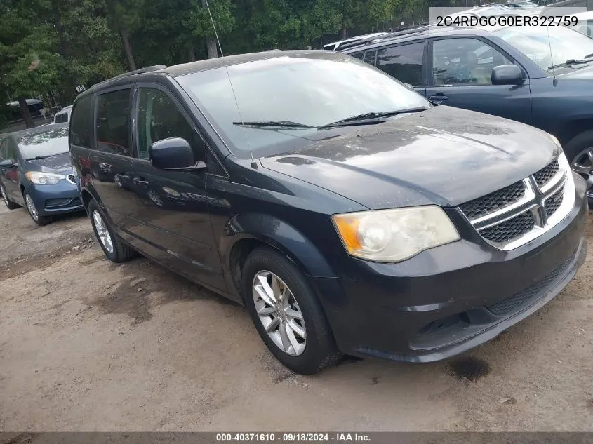 2014 Dodge Grand Caravan Sxt VIN: 2C4RDGCG0ER322759 Lot: 40371610