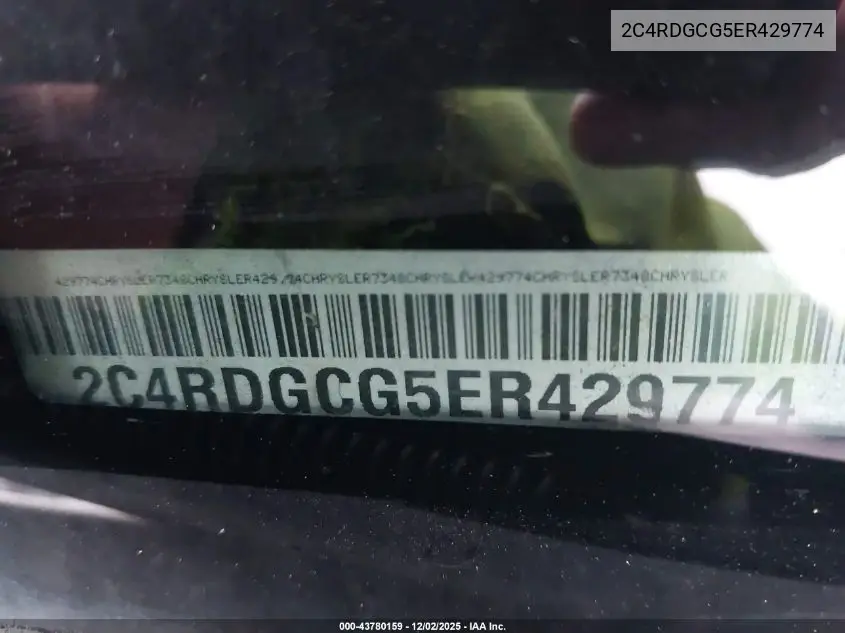 2C4RDGCG5ER429774 2014 Dodge Grand Caravan Sxt
