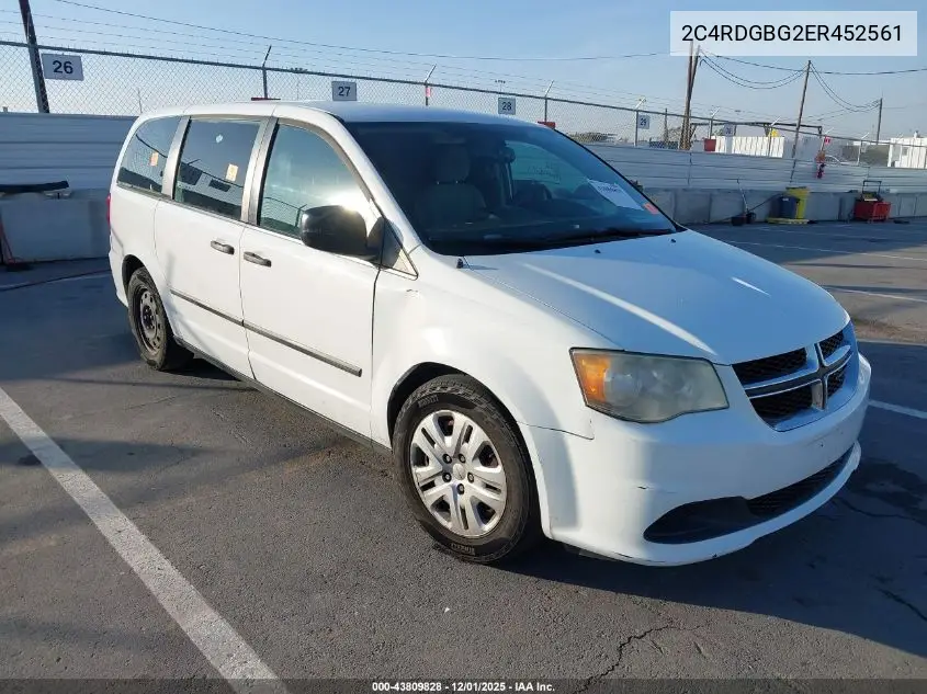 2C4RDGBG2ER452561 2014 Dodge Grand Caravan American Value Pkg