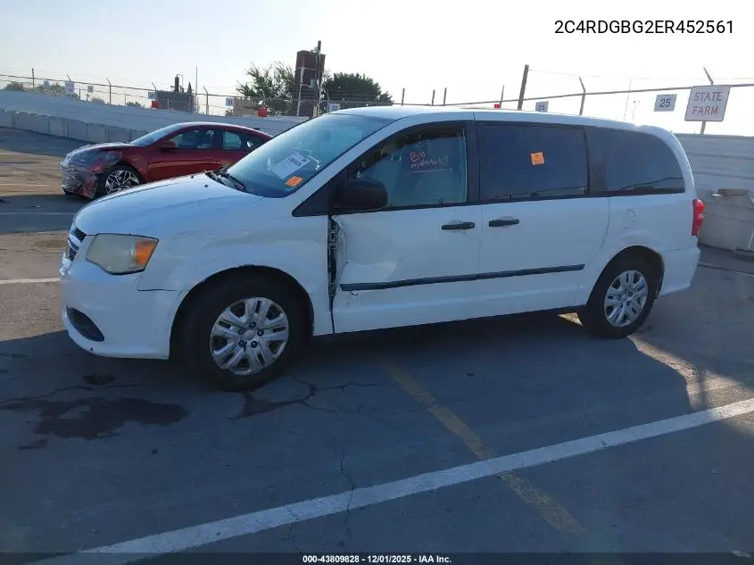 2C4RDGBG2ER452561 2014 Dodge Grand Caravan American Value Pkg