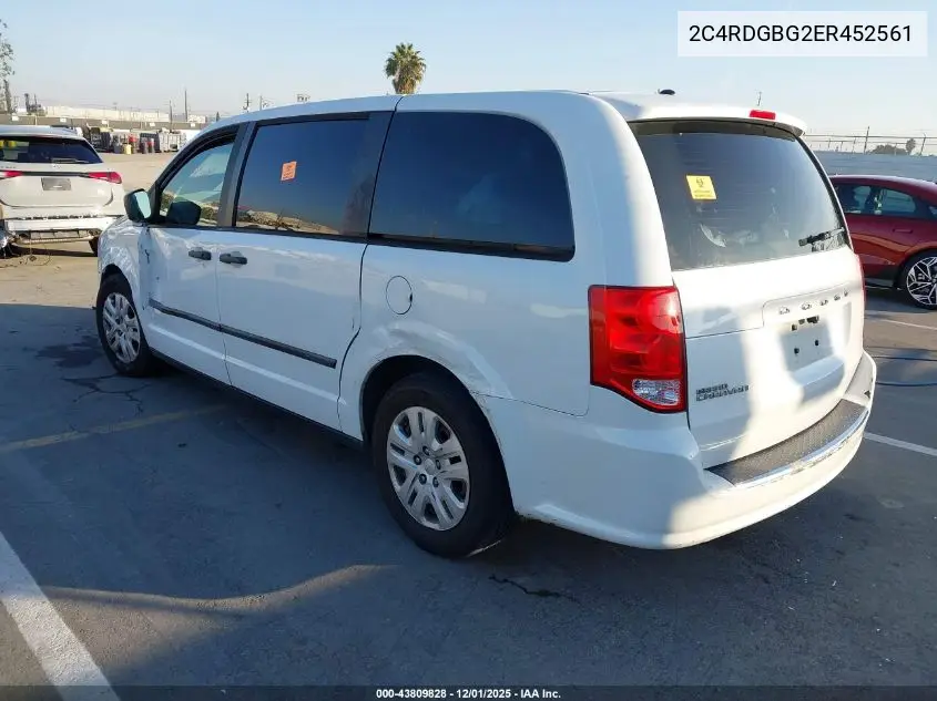 2C4RDGBG2ER452561 2014 Dodge Grand Caravan American Value Pkg