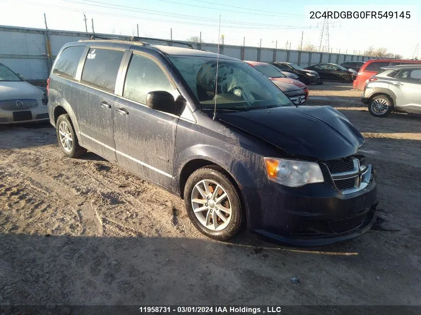 2015 Dodge Grand Caravan Se VIN: 2C4RDGBG0FR549145 Lot: 11958731