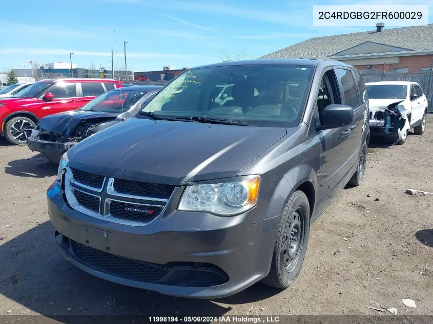 2C4RDGBG2FR600029 2015 Dodge Grand Caravan Se