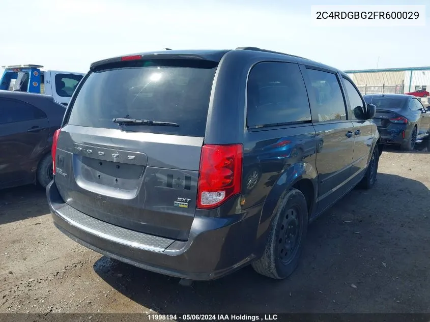 2C4RDGBG2FR600029 2015 Dodge Grand Caravan Se