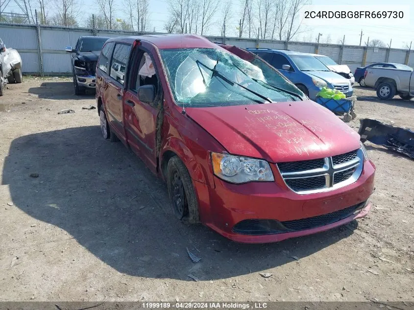 2015 Dodge Grand Caravan Se VIN: 2C4RDGBG8FR669730 Lot: 11999189