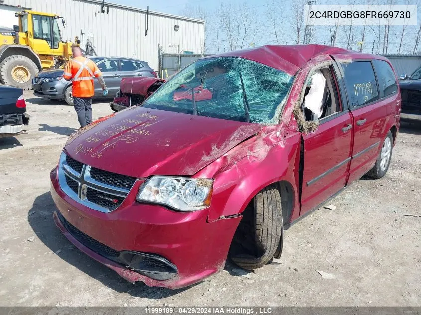 2015 Dodge Grand Caravan Se VIN: 2C4RDGBG8FR669730 Lot: 11999189