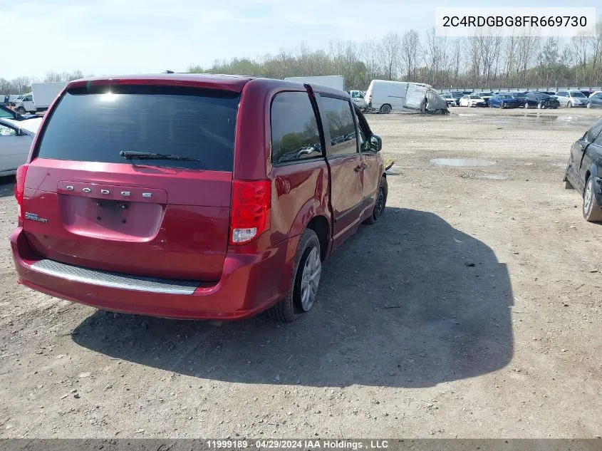 2C4RDGBG8FR669730 2015 Dodge Grand Caravan Se