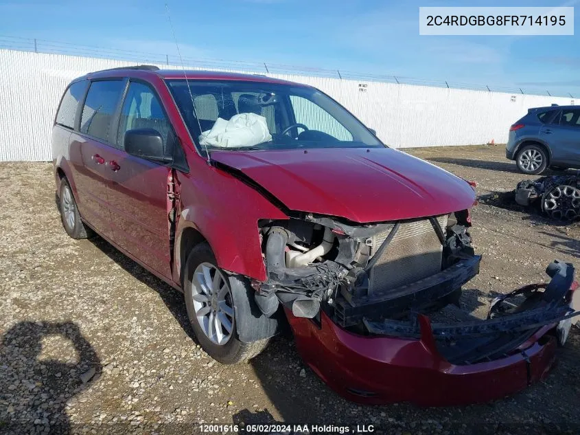 2015 Dodge Grand Caravan Se VIN: 2C4RDGBG8FR714195 Lot: 12001616