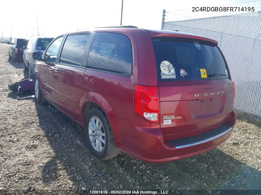 2015 Dodge Grand Caravan Se VIN: 2C4RDGBG8FR714195 Lot: 12001616