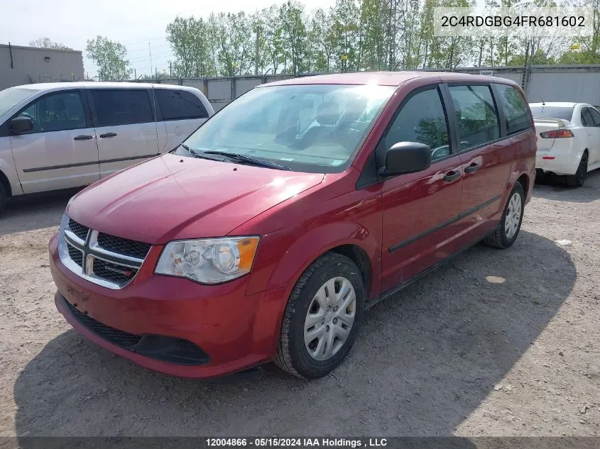 2C4RDGBG4FR681602 2015 Dodge Grand Caravan Se/Sxt