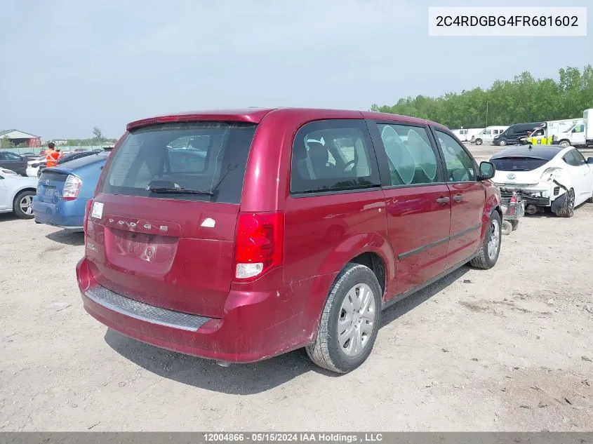 2C4RDGBG4FR681602 2015 Dodge Grand Caravan Se/Sxt