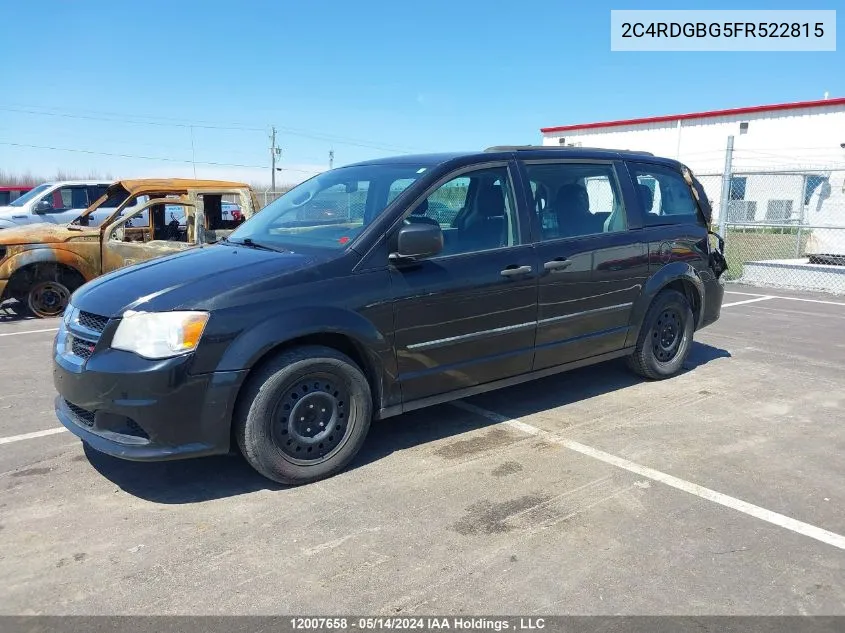 2015 Dodge Grand Caravan Se VIN: 2C4RDGBG5FR522815 Lot: 12007658