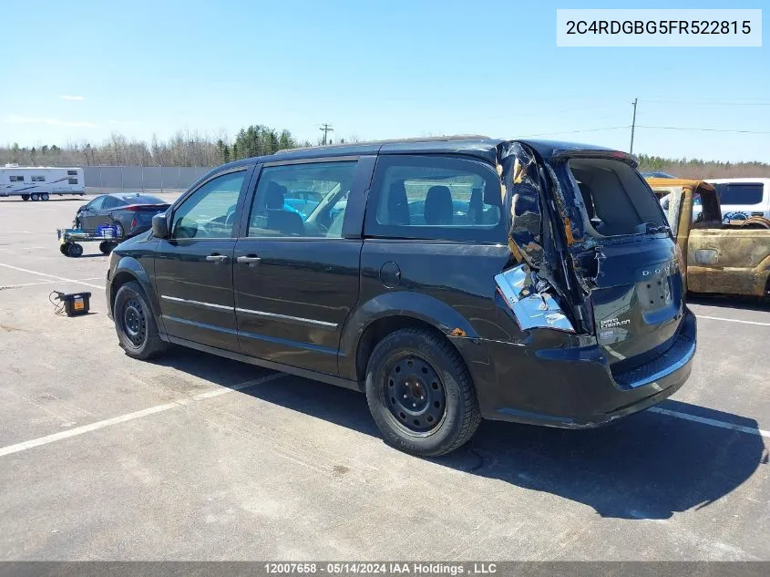 2C4RDGBG5FR522815 2015 Dodge Grand Caravan Se