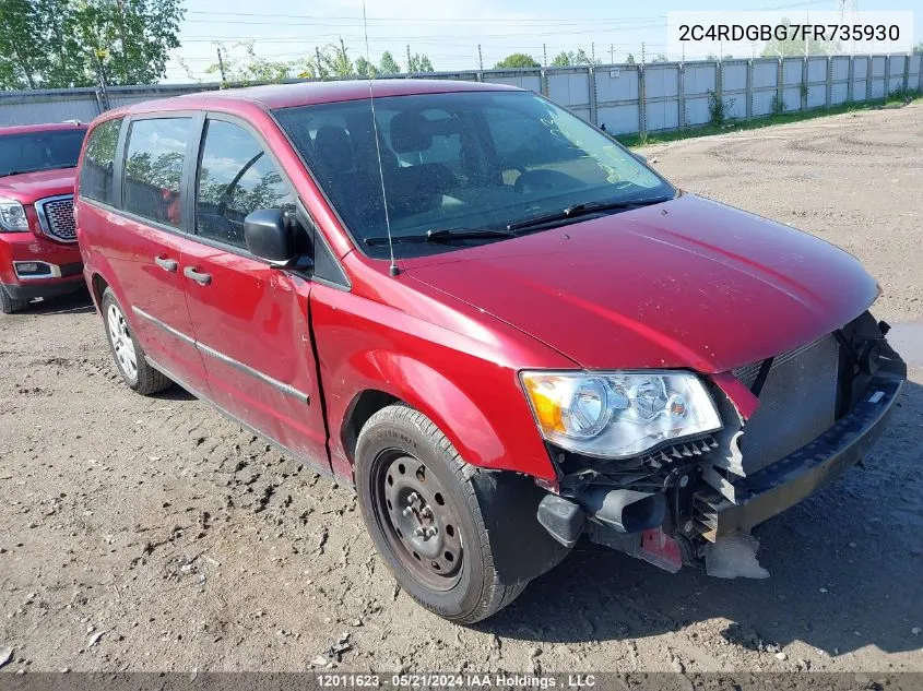 2C4RDGBG7FR735930 2015 Dodge Grand Caravan Se/Sxt