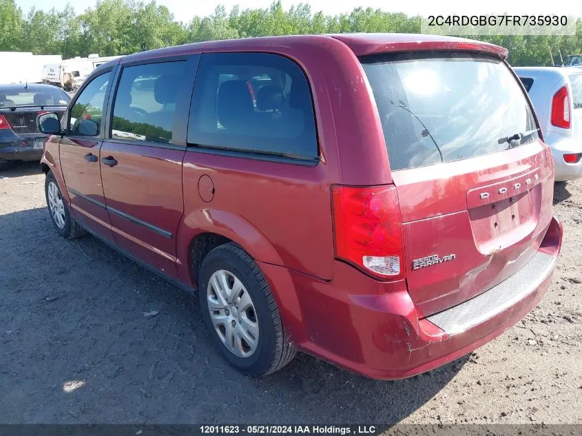 2C4RDGBG7FR735930 2015 Dodge Grand Caravan Se/Sxt