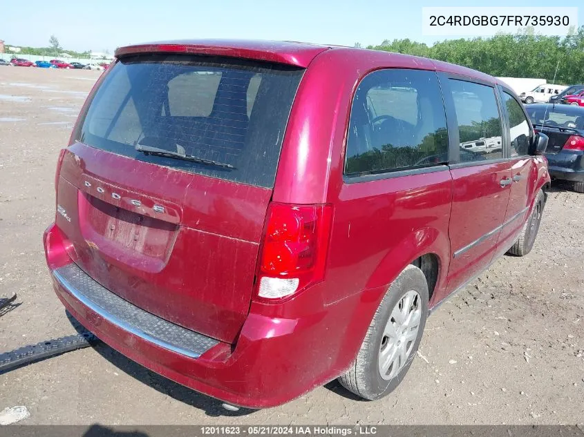 2C4RDGBG7FR735930 2015 Dodge Grand Caravan Se/Sxt