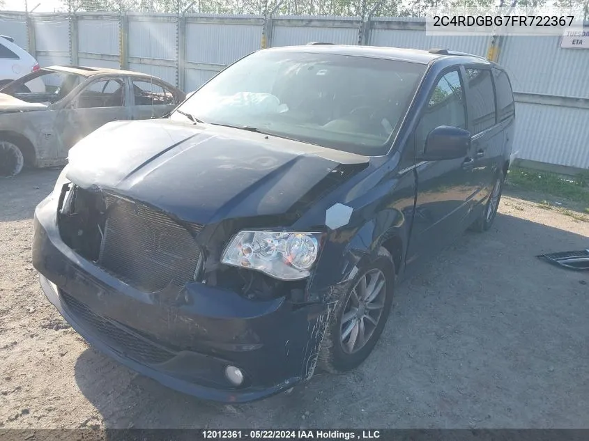 2C4RDGBG7FR722367 2015 Dodge Grand Caravan Se/Sxt