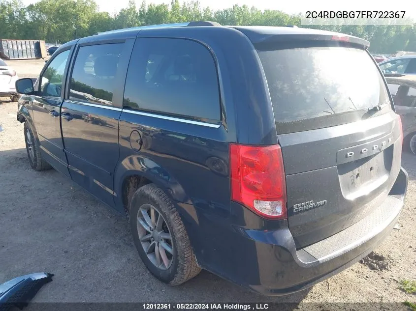 2C4RDGBG7FR722367 2015 Dodge Grand Caravan Se/Sxt