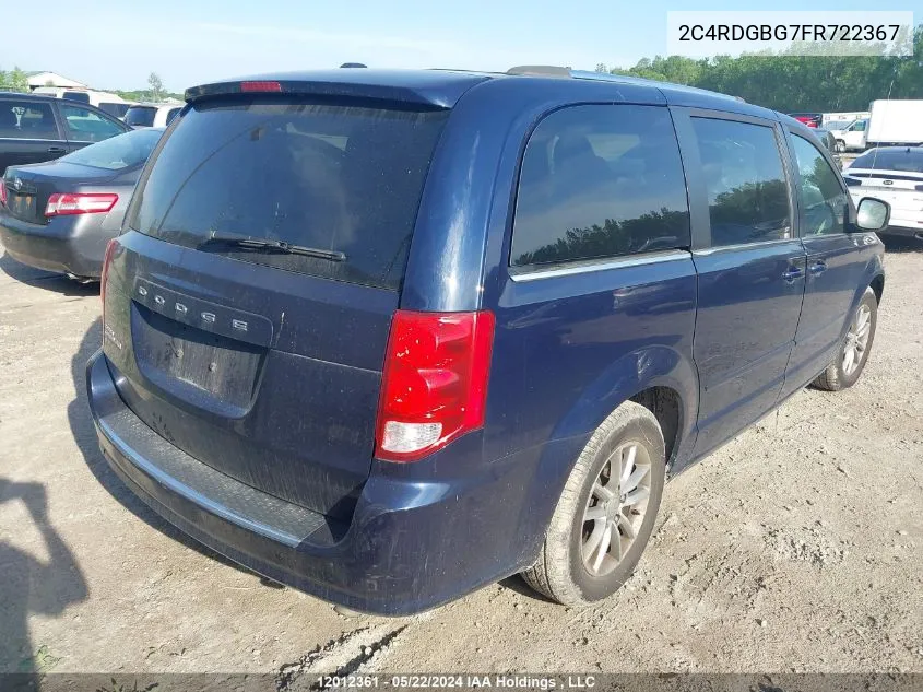 2C4RDGBG7FR722367 2015 Dodge Grand Caravan Se/Sxt