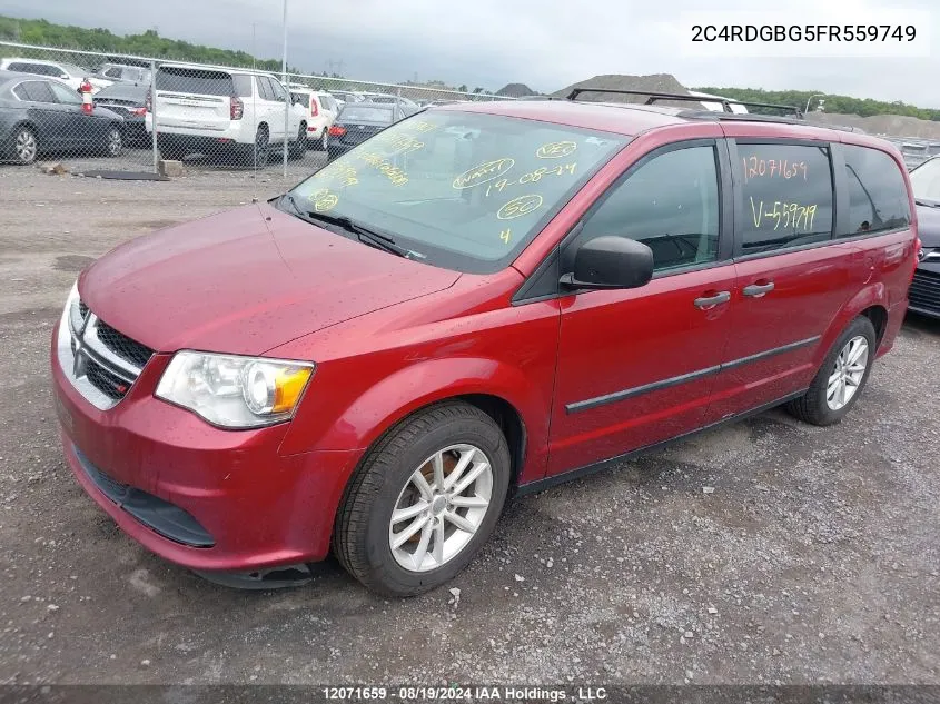 2015 Dodge Grand Caravan VIN: 2C4RDGBG5FR559749 Lot: 12071659