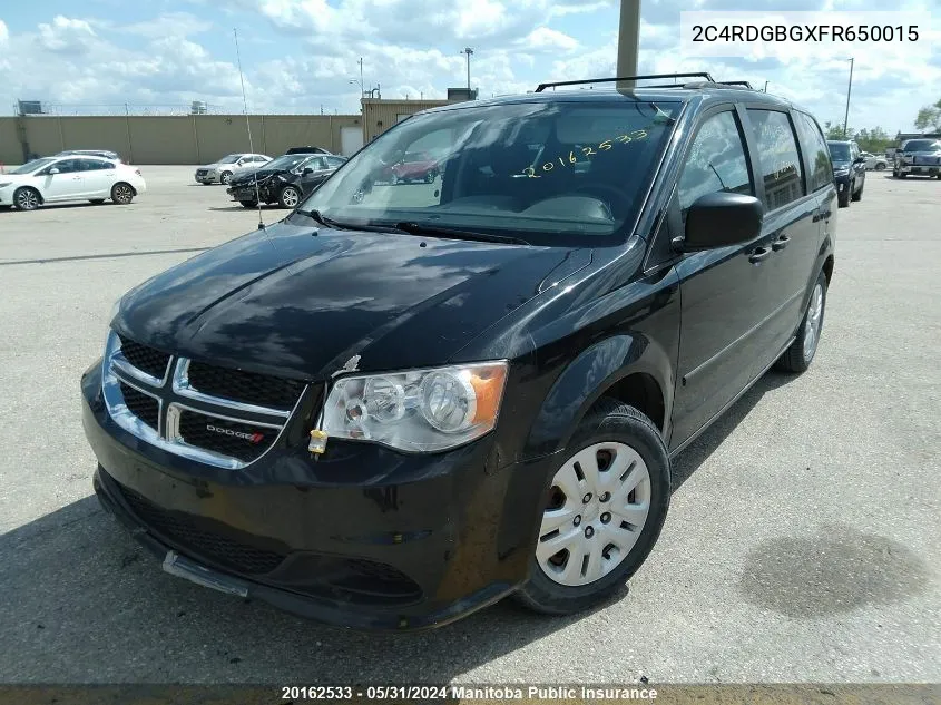 2C4RDGBGXFR650015 2015 Dodge Grand Caravan Crew