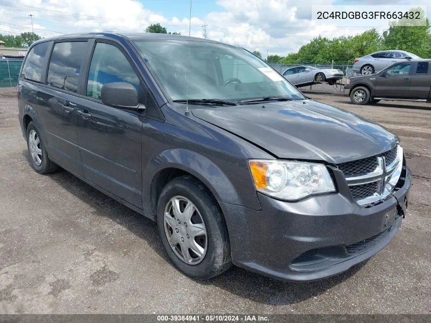 2C4RDGBG3FR663432 2015 Dodge Grand Caravan Se