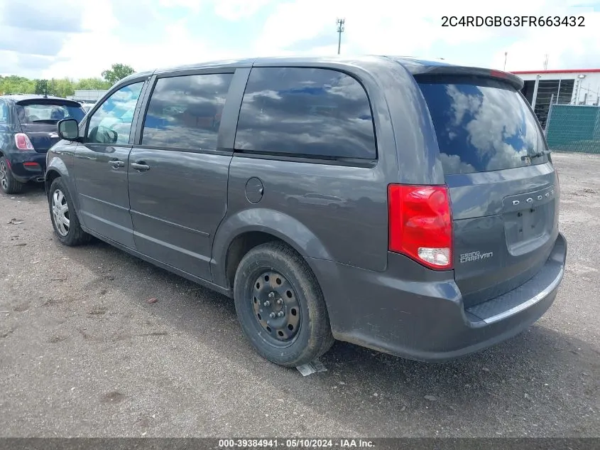 2C4RDGBG3FR663432 2015 Dodge Grand Caravan Se