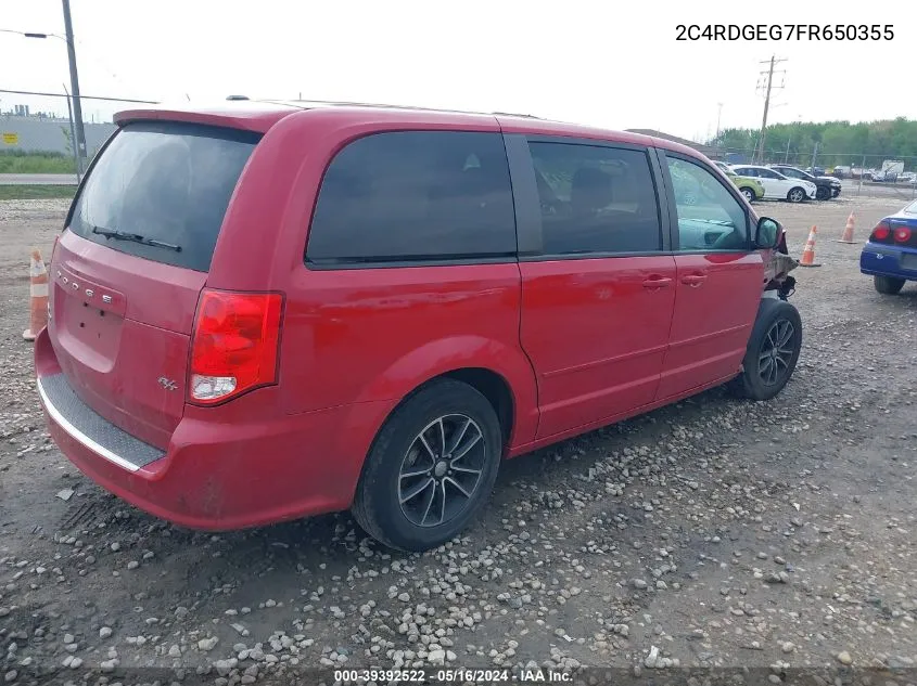 2015 Dodge Grand Caravan R/T VIN: 2C4RDGEG7FR650355 Lot: 39392522